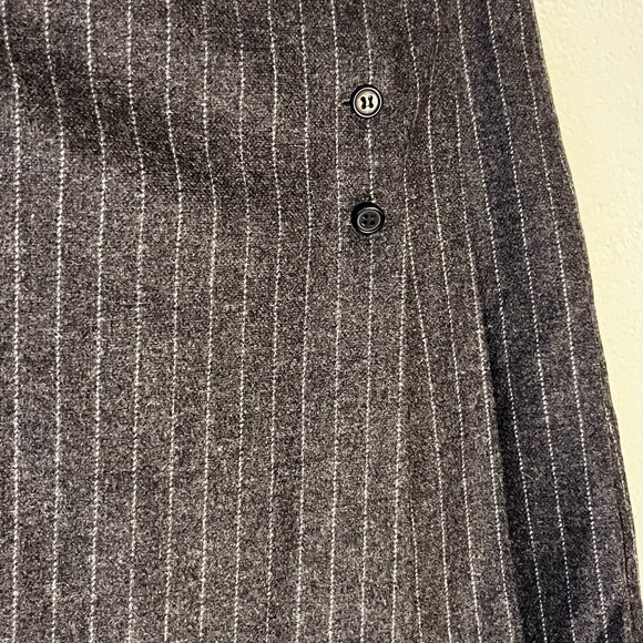 J. Crew Wool Blend Gray Striped Preppy Clueless Y2K Pleated Wrap Skirt - Picture 3 of 7
